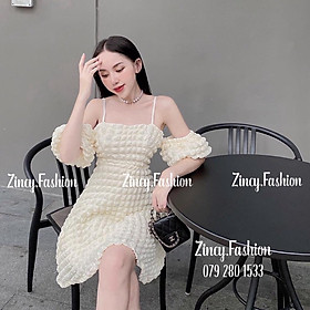 Đầm babydoll 2 dây trễ vai Váy dây xoè rớt vai dáng ngắn chất xốp Quảng Châu KÈM HÌNH THẬT bkfrreship
