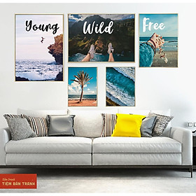 Tranh treo tường - Bộ 5 tranh canvas Bắc Âu hiện đại 29 , tranh canvas giá rẻ