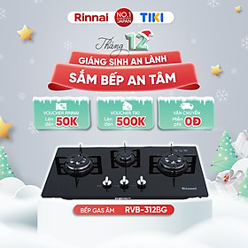 Mua Bếp gas âm Rinnai RVB-312BG mặt bếp kính và kiềng bếp men - Hàng chính hãng.