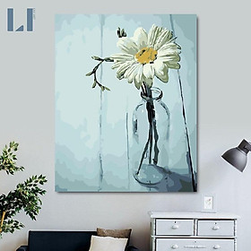 Mua Tranh sơn dầu số hoá có khung -Tranh tô màu theo số hoa cúc họa mi