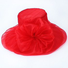 Mũ nón rộng vành nữ organza phong cách Anh gấp gọn sang trọng Hàng nhập dona22122501