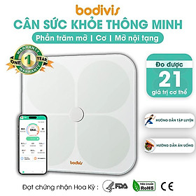 Cân sức khỏe có hướng dẫn tập luyện, ăn uống, thông minh, đo 21 chỉ số cơ thể, cao cấp chuẩn FDA - Bodivis chính hãng