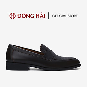 Giày tây nam Đông Hải thiết kế Penny  Loafer da bò cao cấp dập vân thời thượng  đế cao 3cm - G01A8