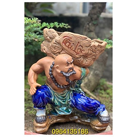 Mua Tượng la hán cõng chậu cây tài lộc h36cm gốm sứ Bát Tràng