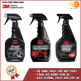 Bộ 3 sản phẩm xịt bảo dưỡng nội thất 39040, bảo dưỡng lốp 39042 và tăng độ bóng sơn 39034 3M COMBO-3DD-USA