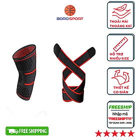 Băng quấn bó gối ( 1 cái ) bảo vệ đầu gối , khớp gối 2 trong 1 , Giúp tránh chấn thương , tăng khả năng vận động linh hoạt CLEACCO - Hàng chính hãng BORO SPORT