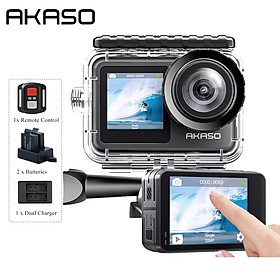 Camera hành động Akaso Brave 7 le 4K30fps 20MP Camera thể thao 4K màn hình cảm ứng máy ảnh Vlog Máy ảnh Vlog EIS 2.0 Điều khiển điều khiển từ xa: Đen