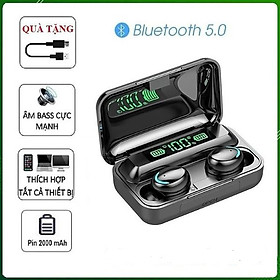 Tai Nghe Bluetooth Không Dây 5.0, AMOI F9, Cảm Ứng Vân Tay, Màn Led Báo Pin, Kháng Nước, Chống Ồn, Âm Thanh Cực Chất - Hàng Nhập Khẩu