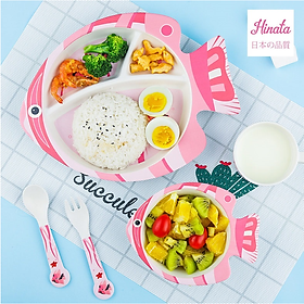Trọn bộ bát ăn dặm (4 món) - Hinata Nhật Bản BAD01 - Làm từ sợi tre tự nhiên, thân thiện với môi trường, chịu nhiệt lên đến 100 độ C