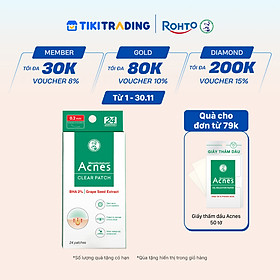 Miếng dán mụn giúp giảm mụn sưng viêm Acnes Clear Patch (24 Miếng)