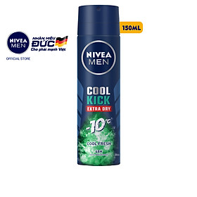 Xịt ngăn mùi NIVEA MEN Cool Kick Extra Dry Mát Lạnh - Siêu Khô Thoáng (150ml) - 83165