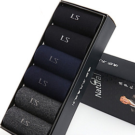 Hộp 6 Đôi Tất Cotton Nam Thấm Hút Mồ Hôi Lang Sha