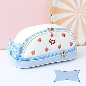 Pencil Pouch Large Pencil Pen Case PU Stationery Bag for Girls