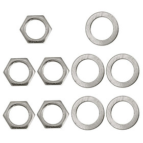 2-8pack 5 Pieces Electric Guitar Bass Jack Output Socket Nuts Washers Silver