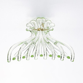 Kẹp càng cua size to 8 răng trong suốt kiểu Hàn Quốc KAH147 - Xanh lá