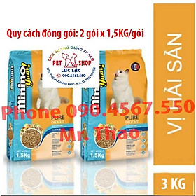 3KG Thức ăn cho mèo Minino Yum - Hải Sản 3KG