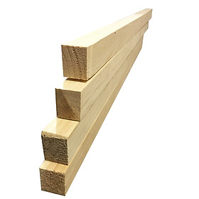 Combo 4 thanh gỗ thông vuông 3x4cm, dài 1m được bào láng 4 mặt, làm kệ, chân bàn, làm trụ, khung sườn