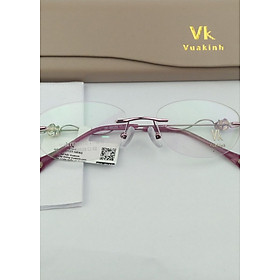 Gọng kính cận không viền càng đính ngọc lục bảo VK-4