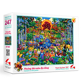Tranh xếp Hình Tia Sáng - Muôn thú vườn địa đàng (247 Mảnh Ghép)
