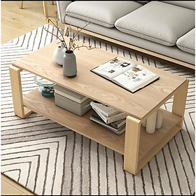 Mua Bàn trà kiểu Nhật   Uy tín tại SAikou  chân gỗ sồi 2 tầng cao cấp màu vân gỗ sáng   bàn sofa 2 tầng kích thước 120*60*43cm