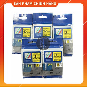 Mua  Combo 5 hộp  Nhãn In đa lớp Tz2-631 - Đen nền vàng 12mm x 8m - Hàng nhập khẩu
