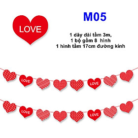 CỜ TREO TRANG TRÍ LỄ TÌNH NHÂN NHIỄU MẪU 05