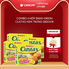 Combo 4 hộp bánh Custas Orion vị kem trứng (282g x 4 hộp)