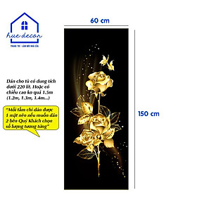 Mua Decal dán tủ lạnh mẫu hoa hồng - Chất liệu chống nước  phù hợp với mọi loại tủ