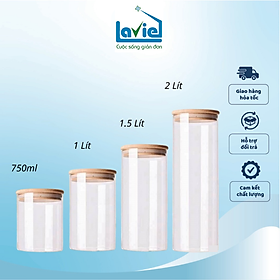 Mua Lọ Hũ Thủy Tinh Nắp Đậy Bằng Gỗ Tre Hít Kín Hơi Nhiều Dung Tích