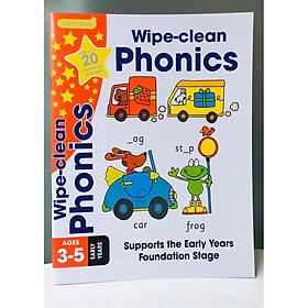 Gold Stars Wipe Clean Workbook: Phonics – Sách Học Phát âm Ngoại Ngữ cho trẻ – Sách Học Tiếng Anh ( 3 – 5 tuổi )