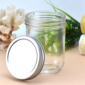 Mua COMBO 3 HŨ THỦY TINH TRÒN 500ML NẮP NHÔM MIỆNG RỘNG ĐỰNG ĐỒ KHÔ  THỰC PHẨM  GIA VỊ