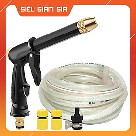 Mua Bộ dây và vòi xịt rửa xe tưới cây tăng áp vòi xịt rửa vòi tưới cây 810-2498-1 (dây trắng- cút nối đen)