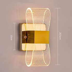 Wall Sconce 12W LED Wall Lamp Cool White Acrylic Material Wall for Bedroom - SIngle