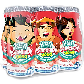 Kun sữa chua Uống hương kem dâu thùng 48 chai x 85ml