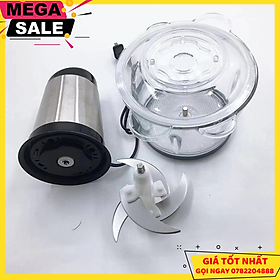 Máy Xay Thịt Đa Năng Cối Inox 304 4 Lưỡi Đa Năng, Công Suất 250W- Xay Thịt, Xay Tỏi Ới, Xay Rau Củ Quả - Giao Hàng Toàn Quốc