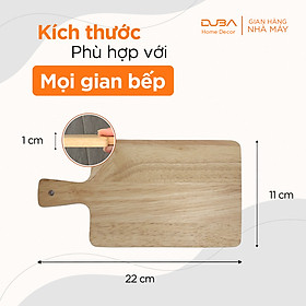 Khay gỗ decor chữ nhật có tay cầm màu tự nhiên, Thớt gỗ trang trí đựng sushi đạt chuẩn xuất khẩu hàng Master Chef