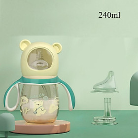 Bé Sơ Sinh Đa Năng Sippy Cup Cho Bé Trực Tiếp Bình Tập Uống PPSU Bé Bình Sữa Cho Bé Uống - Green 240ml