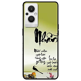 Ốp lưng cho Oppo Reno 2Z - 2F - Reno 6Z - Reno 7Z 5G - 8Z 5G - Reno 8T 4G - Reno 8T 5G - Thư Pháp Nhẫn Nhịn - Hàng Chính Hãng