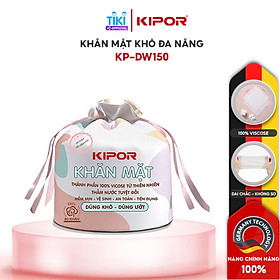 Khăn mặt khô KIPOR dùng 1 lần lau khô, lau ướt - 60 khăn/cuộn, kích thước 20x20cm - Hàng chính hãng