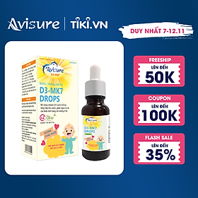 Vitamin D3 K2 tinh khiết Italia Avisure D3MK7 giúp bé cao lớn, ngủ ngon 20ml