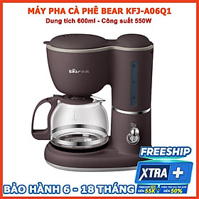 Máy pha cà phê mini Bear, máy pha cafe mini tự động dung tích 600ml