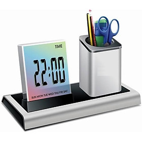 Mua Đồng hồ kiêm hộp đựng bút để bàn V4 - 288A (Tặng kèm 01 quạt mini cắm cổng USB vỏ nhựa ngẫu nhiên)
