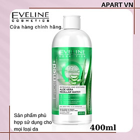 Nước tẩy trang làm dịu mát da 3 trong 1 chiết xuất Lô hội Facemed Eveline 400ml