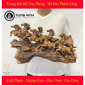 Tượng Bát Mã Truy Phong - Mã Đáo Thành Công - May Mắn Tài Lộc Phong Thủy , Trang Trí Nhà Cửa, Quà Tặng Sinh Nhật, Tân Gia - Có Video