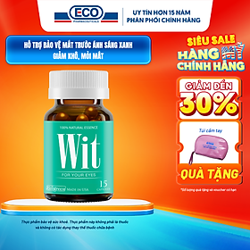[Hộp 15v] Viên Uống Bổ Mắt WIT Ecogreen Giảm Mỏi Mắt, Tăng Cường Thị Lực Mắt Cho Bé & Người Lớn