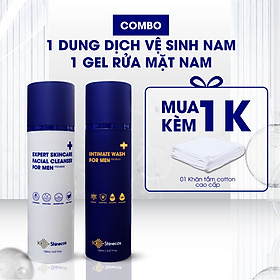 [COMBO] 1 Gel Rửa Mặt Nam KShinecos Expert Skincare Facial Cleanser For Men Premium 150ml +  1 Dung Dịch Vệ Sinh Nam KShinecos Intimate Wash Premium Hàn Quốc150ml