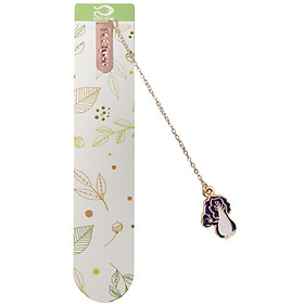 Bookmark Kẹp Sách Kim Loại Phối Charm Hình Cải Thảo Tím