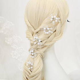 2-3pack 5Pcs Wedding Bridal Bridesmaid Crystal Rhinestone Pearl Bun Hair Pin