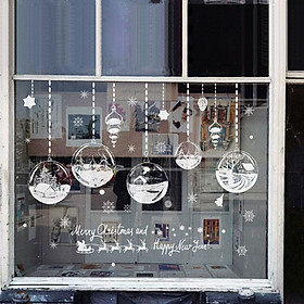 White Christmas Glass Display Window Stickers for Window Home Decor