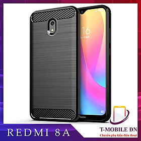 Ốp lưng cho Xiaomi Redmi 8 8A dẻo Cacbon phay xước chống sốc chống vân tay